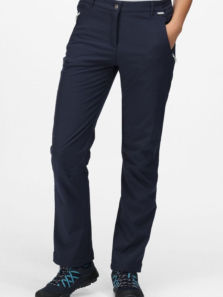 Regatta Womens Blue Geo II Softshell Trousers - Image 1 of 9