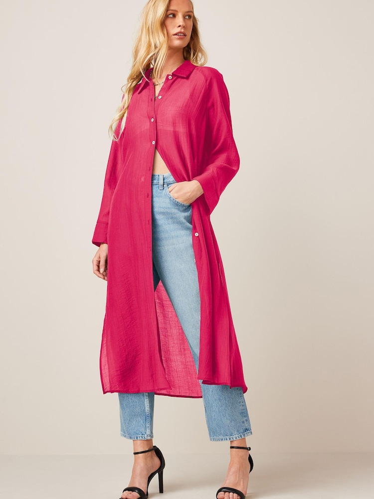 Pink Longline Shirt - Image 1 of 6