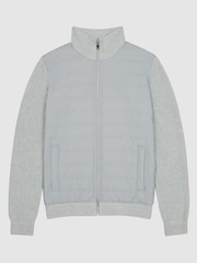 Reiss Grey Trainer Grey Hybrid Zip Up Quilted Jumper - Image 2 of 4