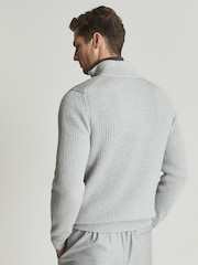 Reiss Grey Trainer Grey Hybrid Zip Up Quilted Jumper - Image 4 of 4