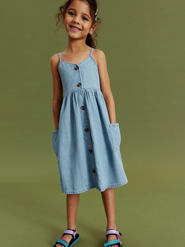 Blue Denim Strappy Dress (3-16yrs) - Image 2 of 6