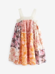 Pink/Yellow Patchwork Floral Dress (3-16yrs) - Image 5 of 6