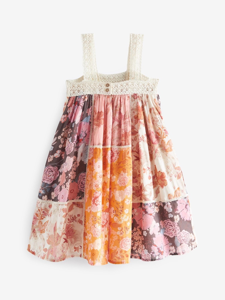 Pink/Yellow Patchwork Floral Dress (3-16yrs) - Image 6 of 6