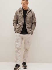 Stone Natural Shower Resistant Hooded Utility Jacket - Image 3 of 10