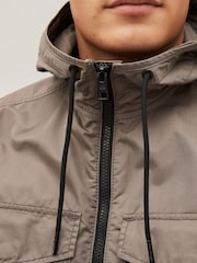 Stone Natural Shower Resistant Hooded Utility Jacket - Image 6 of 10