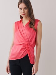 Pink Sleeveless Twist Blouse - Image 1 of 5