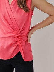 Pink Sleeveless Twist Blouse - Image 4 of 5