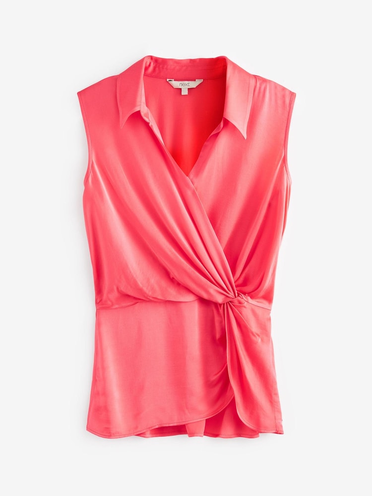 Pink Sleeveless Twist Blouse - Image 5 of 5