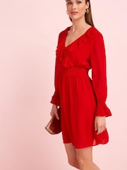 Red Wrap Mini Dress - Image 1 of 2