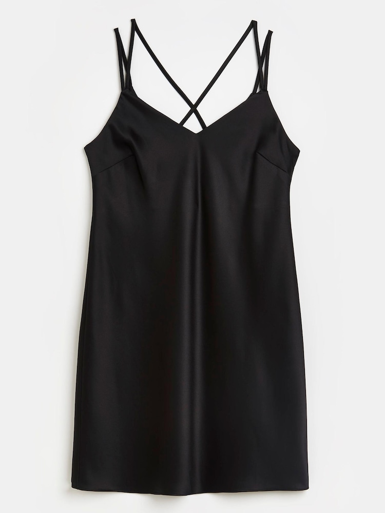 River Island Black Basic Cowl Mini Dress - Image 5 of 5
