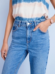 Mid Blue Cropped Kick Flare Jeans - Image 5 of 6