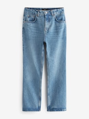 Mid Blue Cropped Kick Flare Jeans - Image 6 of 6