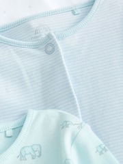 Pale Blue 7 Pack Elephant Baby Sleepsuits (0-2yrs) - Image 11 of 11