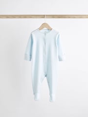 Pale Blue 7 Pack Elephant Baby Sleepsuits (0-2yrs) - Image 4 of 11