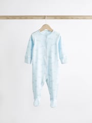 Pale Blue 7 Pack Elephant Baby Sleepsuits (0-2yrs) - Image 5 of 11