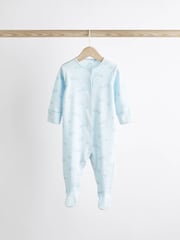 Pale Blue 7 Pack Elephant Baby Sleepsuits (0-2yrs) - Image 6 of 11