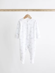 Pale Blue 7 Pack Elephant Baby Sleepsuits (0-2yrs) - Image 7 of 11