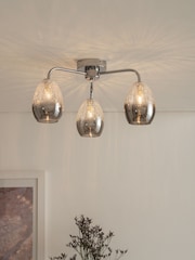 Smoke Chrome Isla 3 Light Flush Ceiling Light - Image 1 of 7