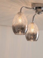 Smoke Chrome Isla 3 Light Flush Ceiling Light - Image 3 of 7