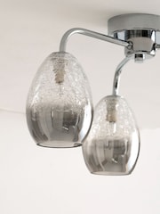 Smoke Chrome Isla 3 Light Flush Ceiling Light - Image 4 of 7