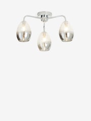 Smoke Chrome Isla 3 Light Flush Ceiling Light - Image 5 of 7