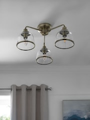 Brass Gloucester 3 Light Flush Ceiling Light - Image 1 of 6