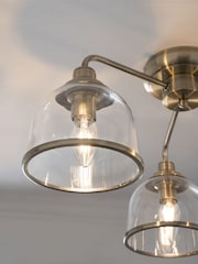 Brass Gloucester 3 Light Flush Ceiling Light - Image 2 of 6