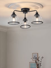 Black Gloucester 3 Light Flush Ceiling Light - Image 1 of 6