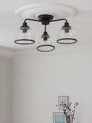 Black Gloucester 3 Light Flush Ceiling Light - Image 2 of 6
