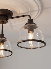 Black Gloucester 3 Light Flush Ceiling Light - Image 3 of 6