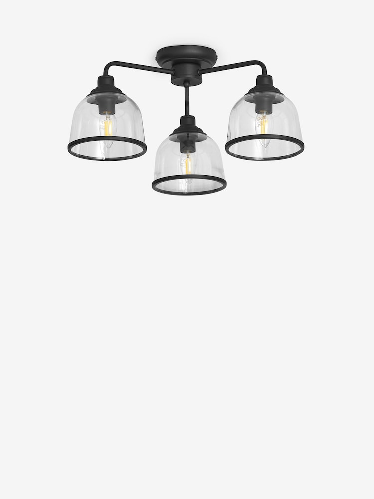 Black Gloucester 3 Light Flush Ceiling Light - Image 6 of 6