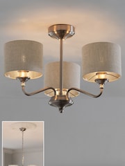 Brushed Chrome Burford 3 Light Chandelier Light - Image 1 of 12