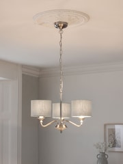 Brushed Chrome Burford 3 Light Chandelier Light - Image 2 of 12