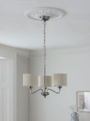 Brushed Chrome Burford 3 Light Chandelier Light - Image 3 of 12