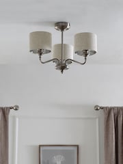Brushed Chrome Burford 3 Light Chandelier Light - Image 6 of 12