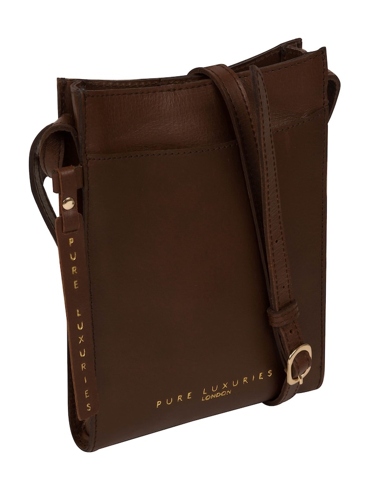 Pure Luxuries London Barton Vegetable Tanned Leather Cross-Body Phone Bag - Image 5 of 5