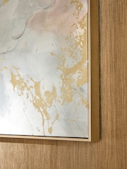 Set of 2 Grey/Gold Abstract Framed Canvas Wall Art - Image 3 of 6