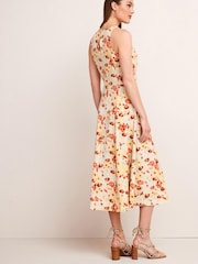 Ecru Floral Print Sleeveless Midi Dress - Image 3 of 5