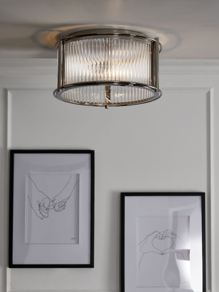 Chrome Hertford 2 Light Flush Ceiling Light - Image 1 of 5