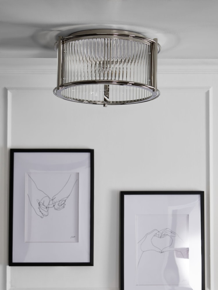 Chrome Hertford 2 Light Flush Ceiling Light - Image 2 of 5