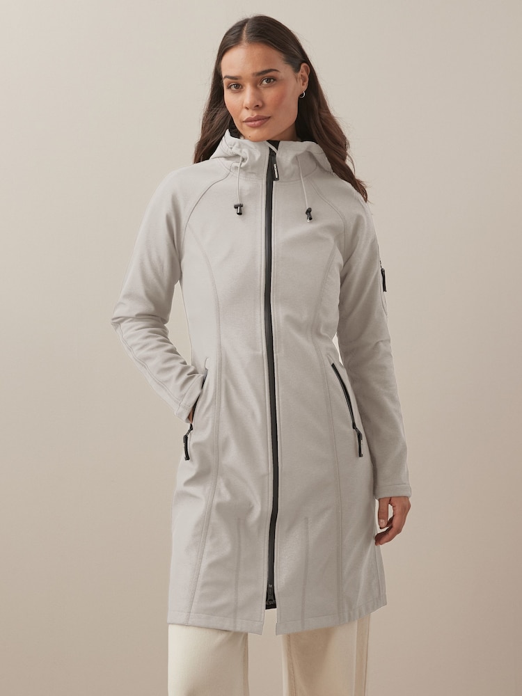 Ilse Jacobsen Waterproof Slim Fit Long Softshell Raincoat - Image 1 of 5