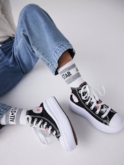 Converse Black Move Platform High Top Junior Trainers - Image 3 of 12
