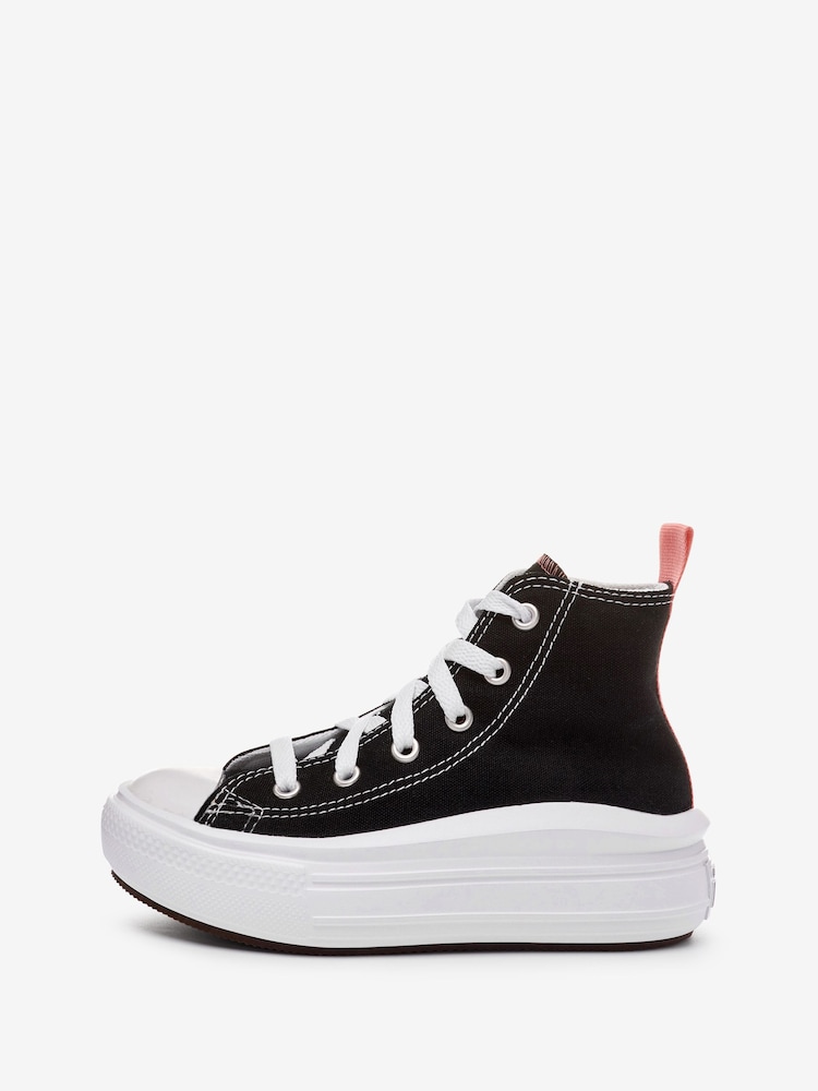 Converse Black Move Platform High Top Junior Trainers - Image 6 of 12