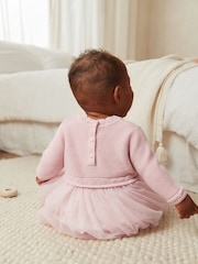 Pink Baby Knitted Mesh Tutu Dress (0mths-2yrs) - Image 3 of 5