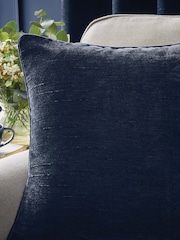 Hyperion Deep Navy Selene Luxury Chenille Piped Cushion - Image 1 of 4