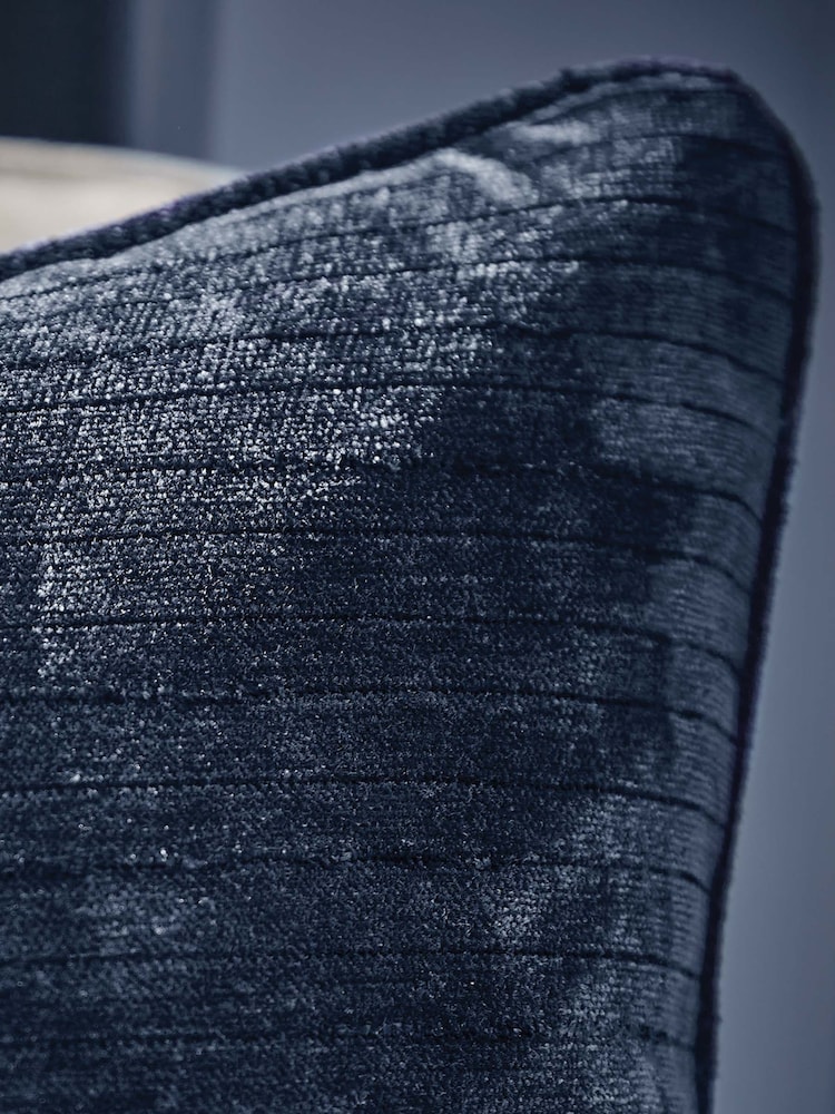 Hyperion Deep Navy Selene Luxury Chenille Piped Cushion - Image 2 of 4
