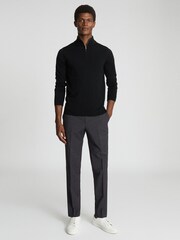 Reiss Black Blackhall Merino Wool Zip Neck Jumpers 2 Pack - Image 6 of 6