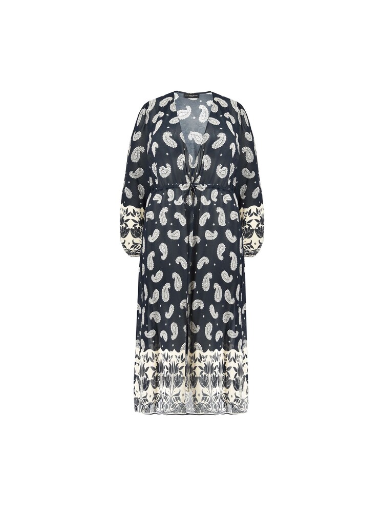 Live Unlimited Black Curve Placement Print Longline Kimono With Drawstring Waist - Image 6 of 6 Live Unlimited Black Curve Placement Print Longline Kimono With Drawstring Waist - Image 6 of 6