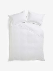 White Dobby Texture 100% Cotton 200 Thread Count Duvet Cover and Pillowcase Set - Image 1 of 2
