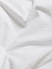White Dobby Texture 100% Cotton 200 Thread Count Duvet Cover and Pillowcase Set - Image 2 of 2